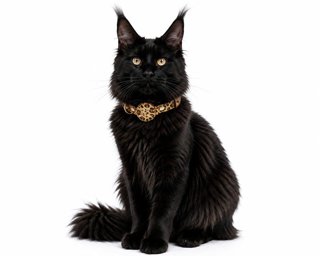 Collier chat Léopard — compatible AirTag