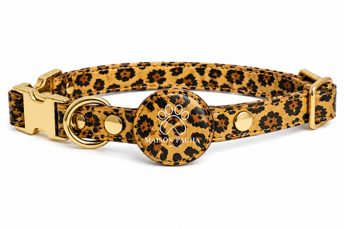 Collier chat Léopard — compatible AirTag